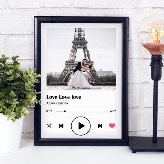 Spotify zdjęcie w ramce - Druk na szkle, spersonalizowany prezent - idamell.com
