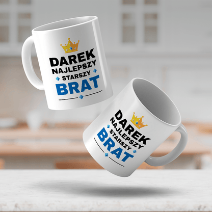 Starszy brat - 1x Kubek z nadrukiem, spersonalizowany prezent dla brata - idamell.com
