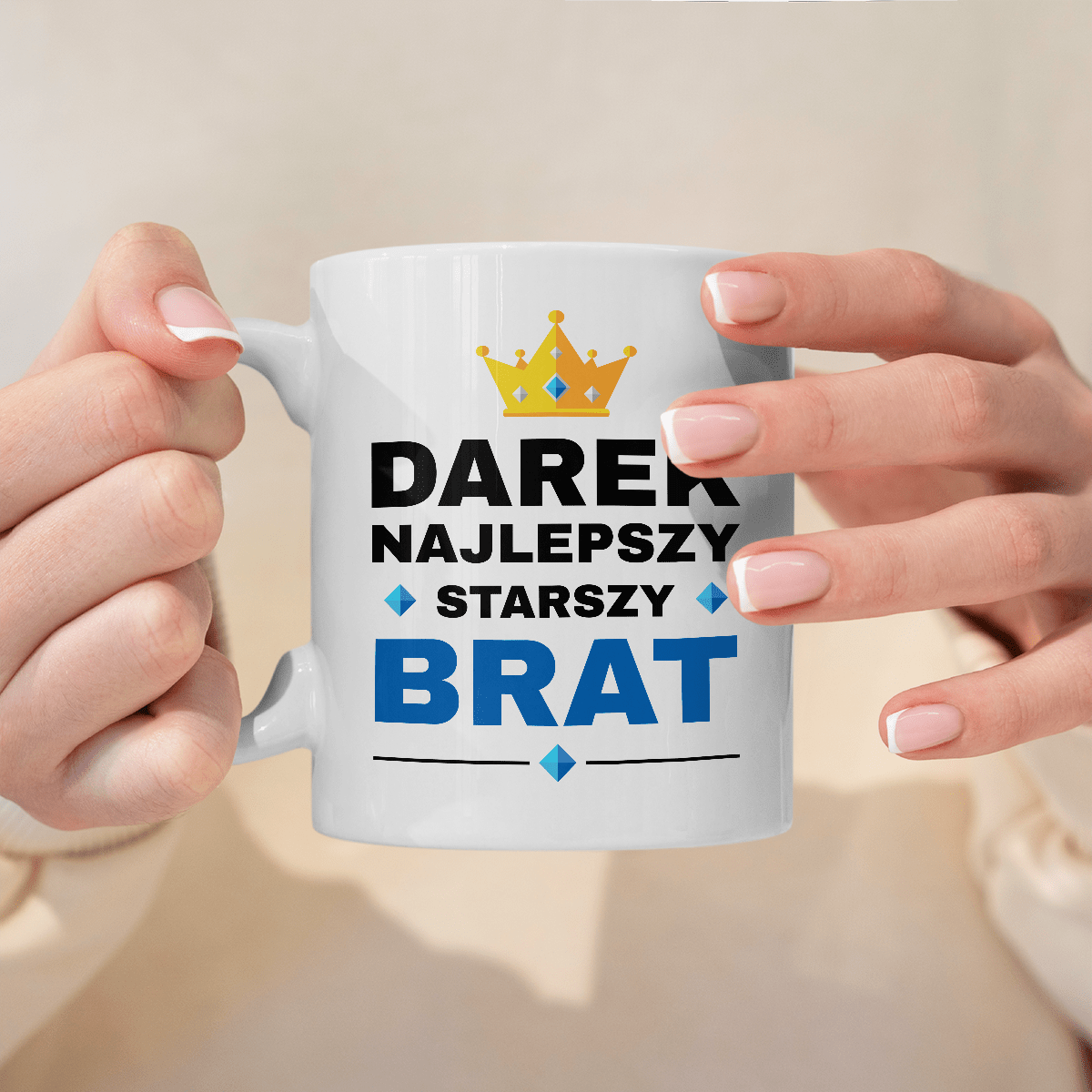 Starszy brat - 1x Kubek z nadrukiem, spersonalizowany prezent dla brata - idamell.com