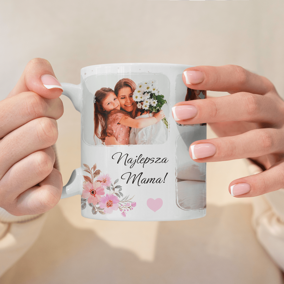 Sto lat ukochanej mamie - 1x Kubek z nadrukiem, spersonalizowany prezent dla mamy - idamell.com