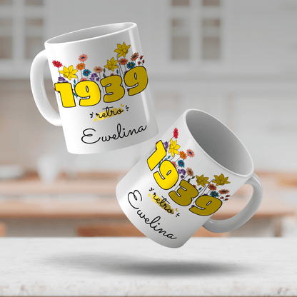 Styl retro 1939 - 1x Kubek z nadrukiem, spersonalizowany prezent dla kobiety - idamell.com