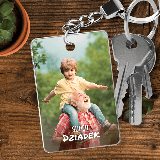 Super dziadek - brelok do kluczy, spersonalizowany prezent dla dziadka - idamell.com