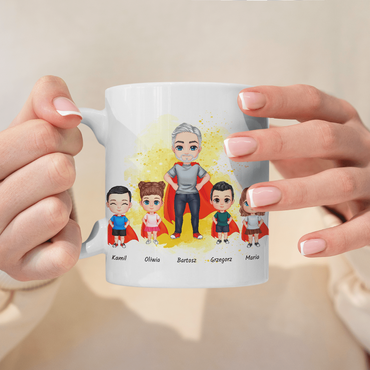 Super dziadek Clipart - 1x Kubek z nadrukiem, spersonalizowany prezent dla dziadka - idamell.com