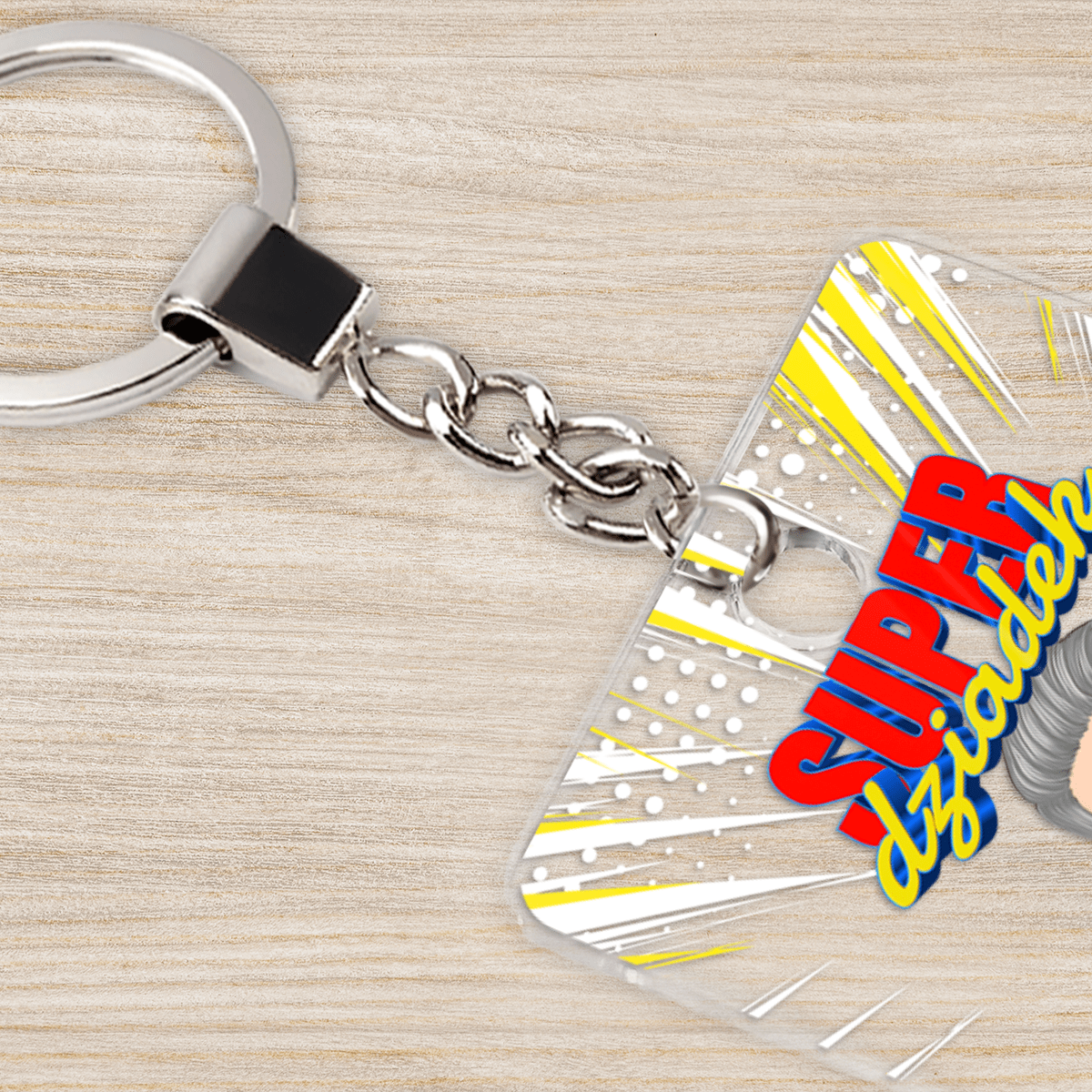 Super dziadek z wnukami - brelok do kluczy, spersonalizowany prezent dla dziadka - idamell.com