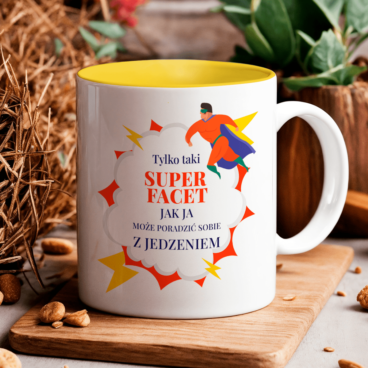 Super facet - 1x Kubek z nadrukiem, spersonalizowany prezent dla niego - idamell.com