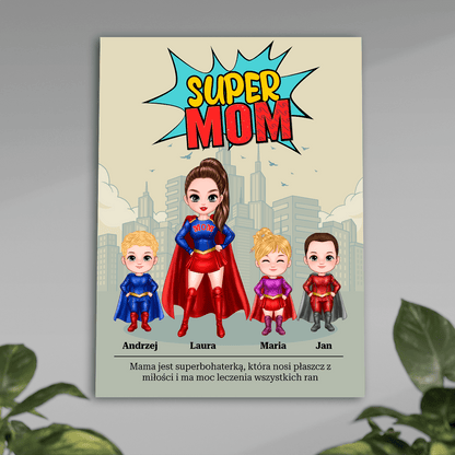Super mom Clipart - plakat, spersonalizowany prezent dla mamy - idamell.com