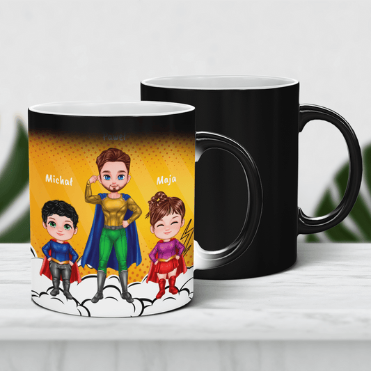 Super wujek Clipart - 1x Kubek magiczny z nadrukiem, spersonalizowany prezent dla wujka - idamell.com