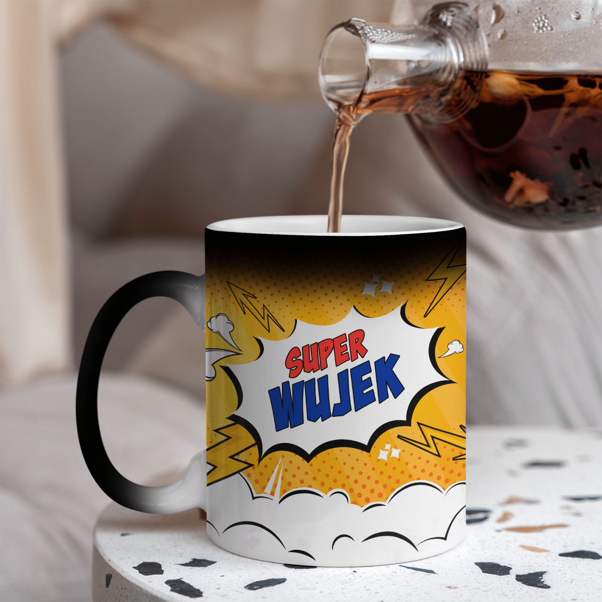 Super wujek Clipart - 1x Kubek magiczny z nadrukiem, spersonalizowany prezent dla wujka - idamell.com