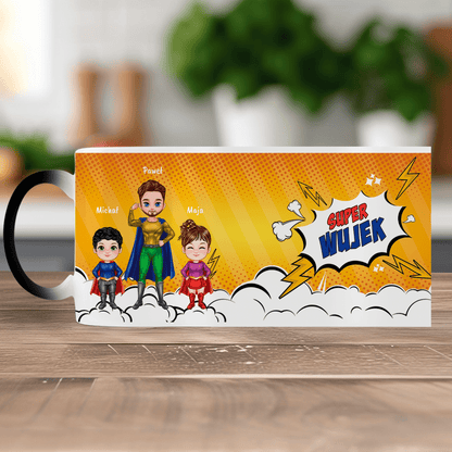 Super wujek Clipart - 1x Kubek magiczny z nadrukiem, spersonalizowany prezent dla wujka - idamell.com