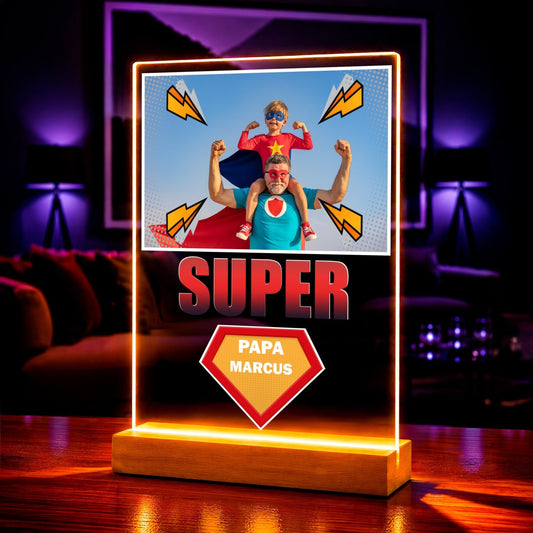 Superbohater tata - Druk na szkle, spersonalizowany prezent dla taty - idamell.com