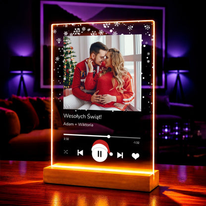 Świąteczna para spotify - Druk na szkle, spersonalizowany prezent dla pary - idamell.com