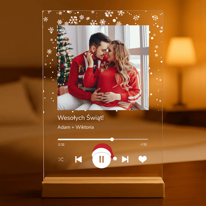 Świąteczna para spotify - Druk na szkle, spersonalizowany prezent dla pary - idamell.com
