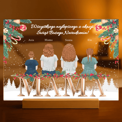 Świąteczne życzenia dla mamy clipart - Druk na szkle, spersonalizowany prezent dla mamy - idamell.com