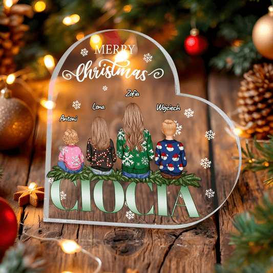 Świąteczny clipart ciocia - Druk na szkle, spersonalizowany prezent dla cioci - idamell.com