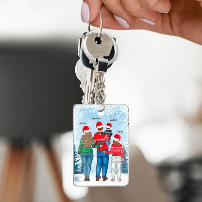 Świąteczny clipart FAMILY - brelok do kluczy, spersonalizowany prezent dla rodziców - idamell.com