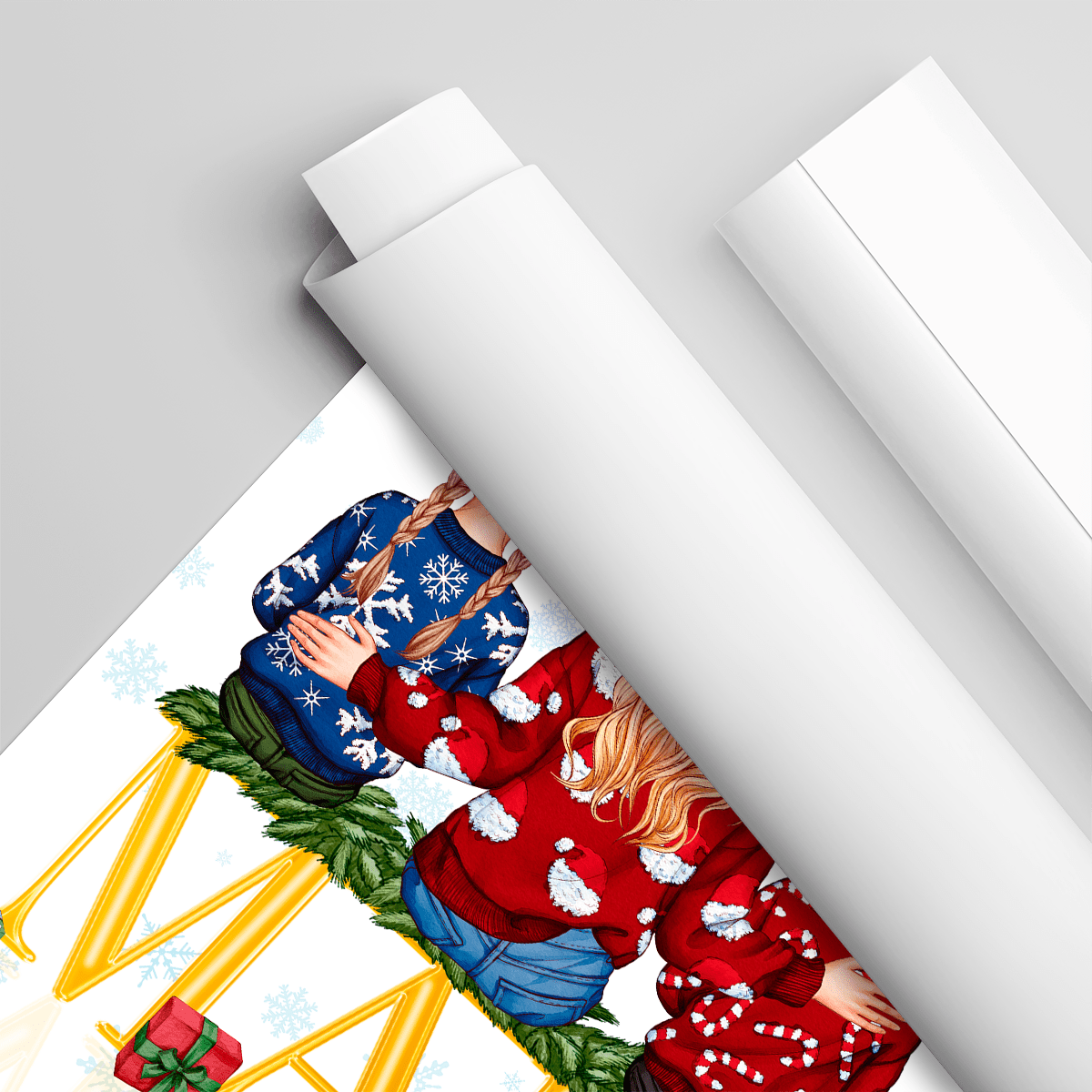 Świąteczny Clipart MAMA + życzenia noworoczne - plakat, spersonalizowany prezent dla mamy - idamell.com