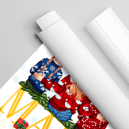 Świąteczny Clipart MAMA + życzenia noworoczne - plakat, spersonalizowany prezent dla mamy - idamell.com