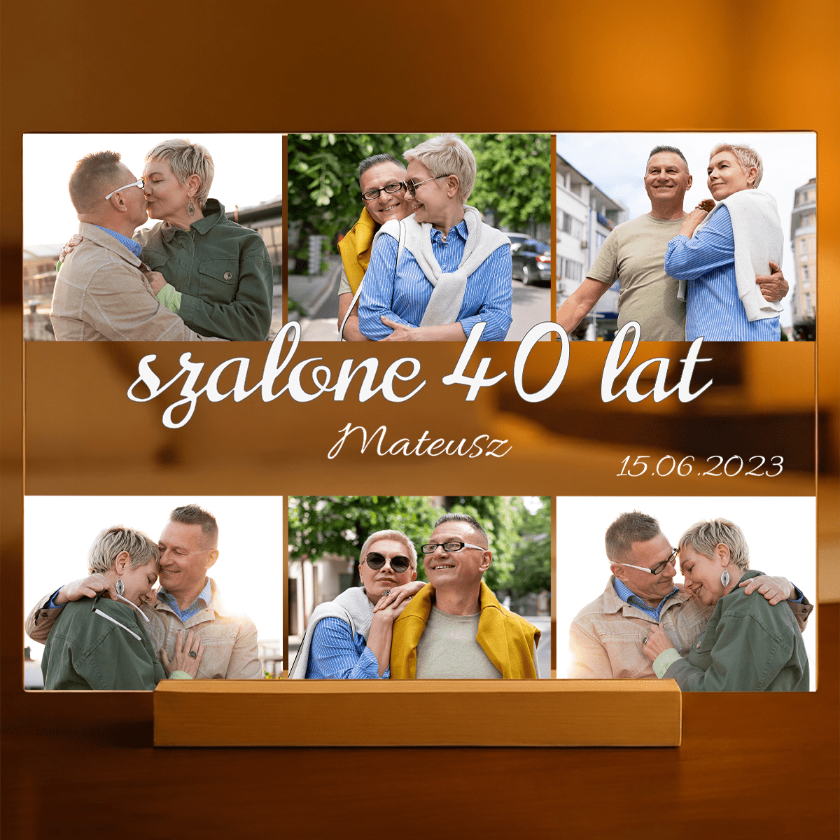 Szalone 40 lat - Druk na szkle, spersonalizowany prezent dla męża - idamell.com