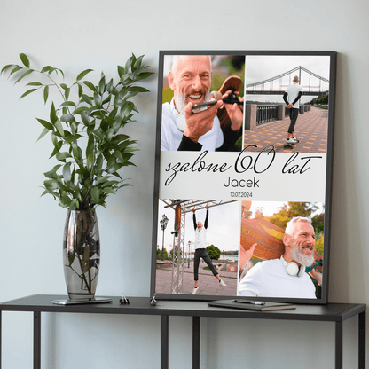 Szalone 60 lat - plakat, spersonalizowany prezent dla mężczyzny - idamell.com
