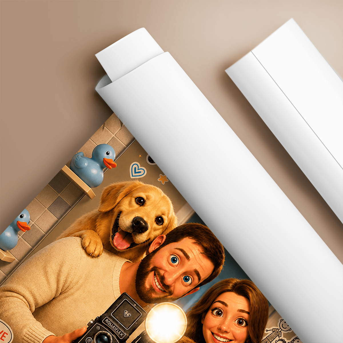 Szalone Selfie w Lustrze – Personalizowany plakat dla rodziców - idamell.com