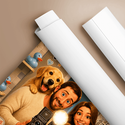 Szalone Selfie w Lustrze – Personalizowany plakat dla rodziców - idamell.com