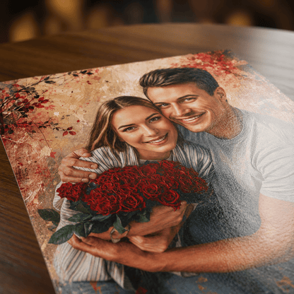 Szczęśliwa para zakochanych - plakat, spersonalizowany prezent dla pary - idamell.com