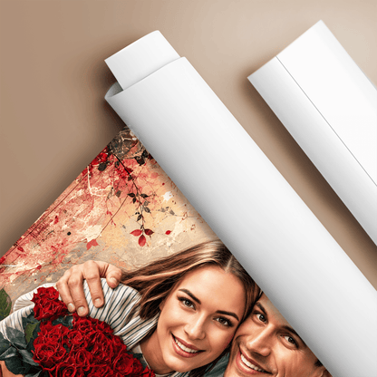Szczęśliwa para zakochanych - plakat, spersonalizowany prezent dla pary - idamell.com