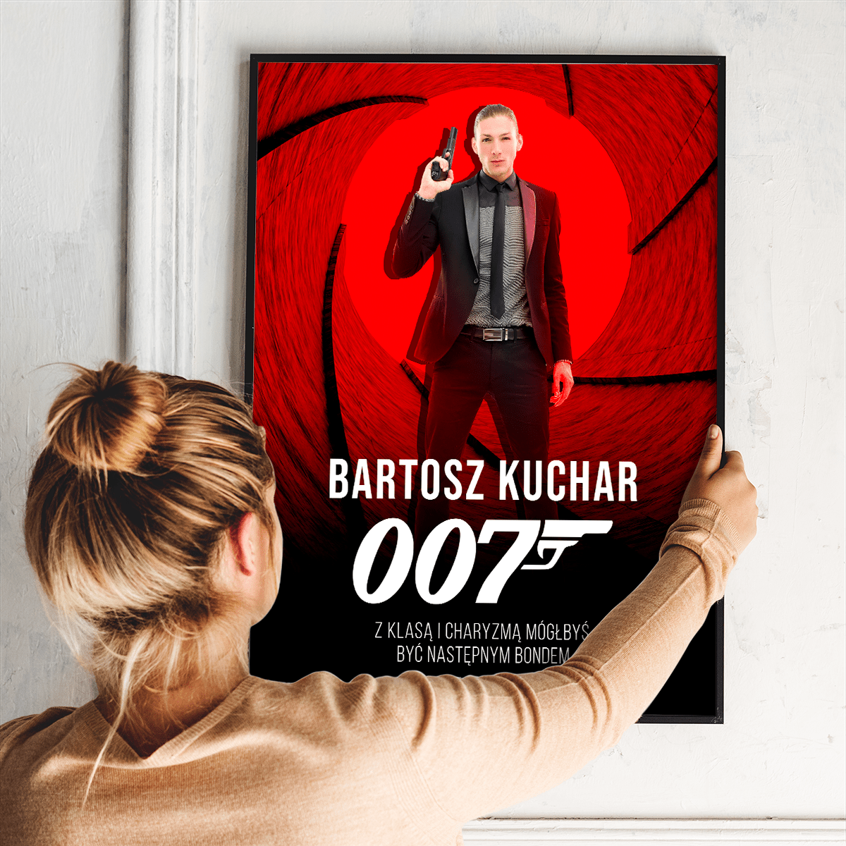 Tajny agent - plakat, spersonalizowany prezent dla niego - idamell.com