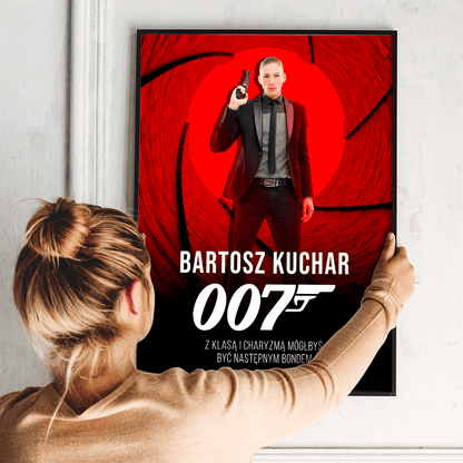 Tajny agent - plakat, spersonalizowany prezent dla niego - idamell.com
