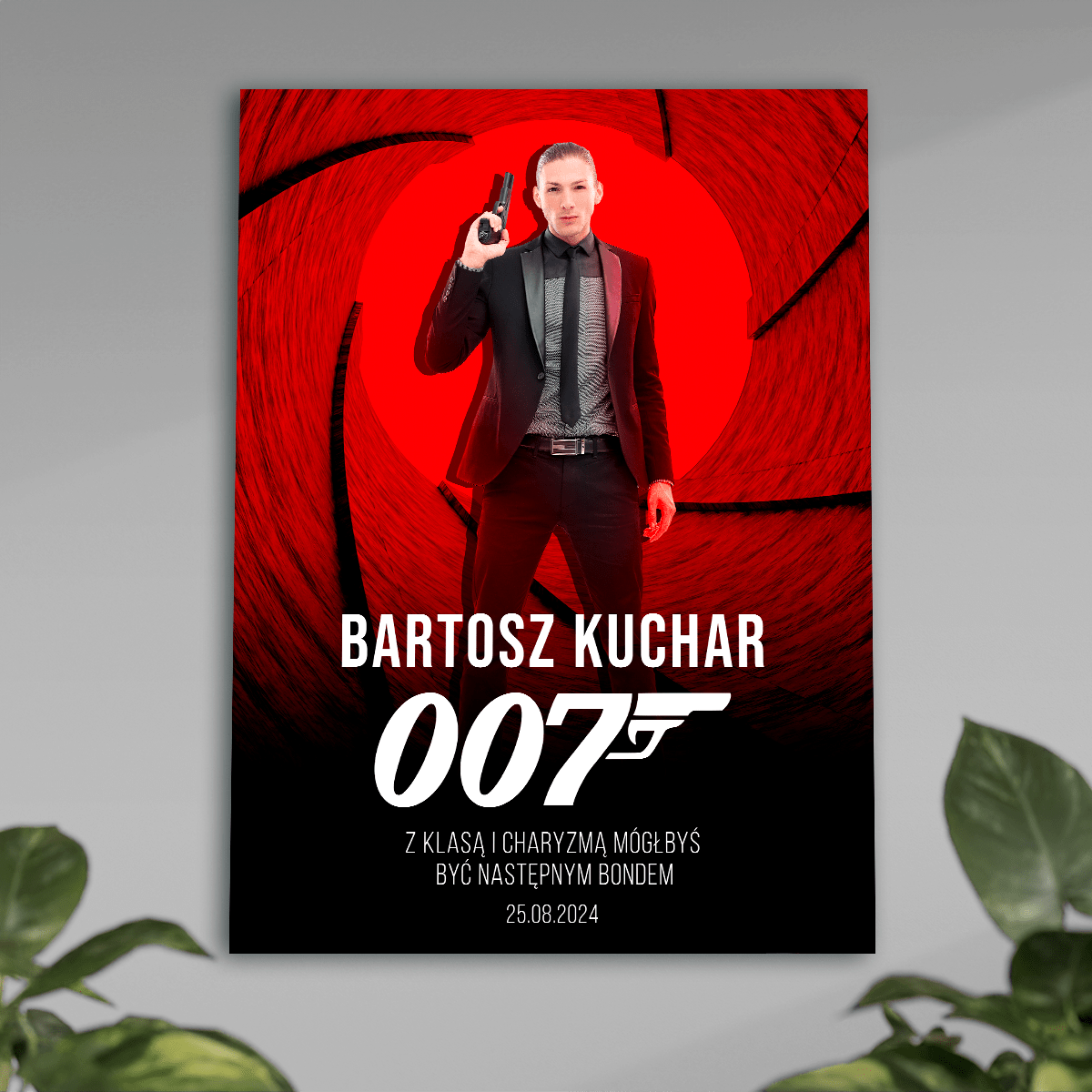 Tajny agent - plakat, spersonalizowany prezent dla niego - idamell.com