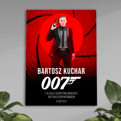 Tajny agent - plakat, spersonalizowany prezent dla niego - idamell.com