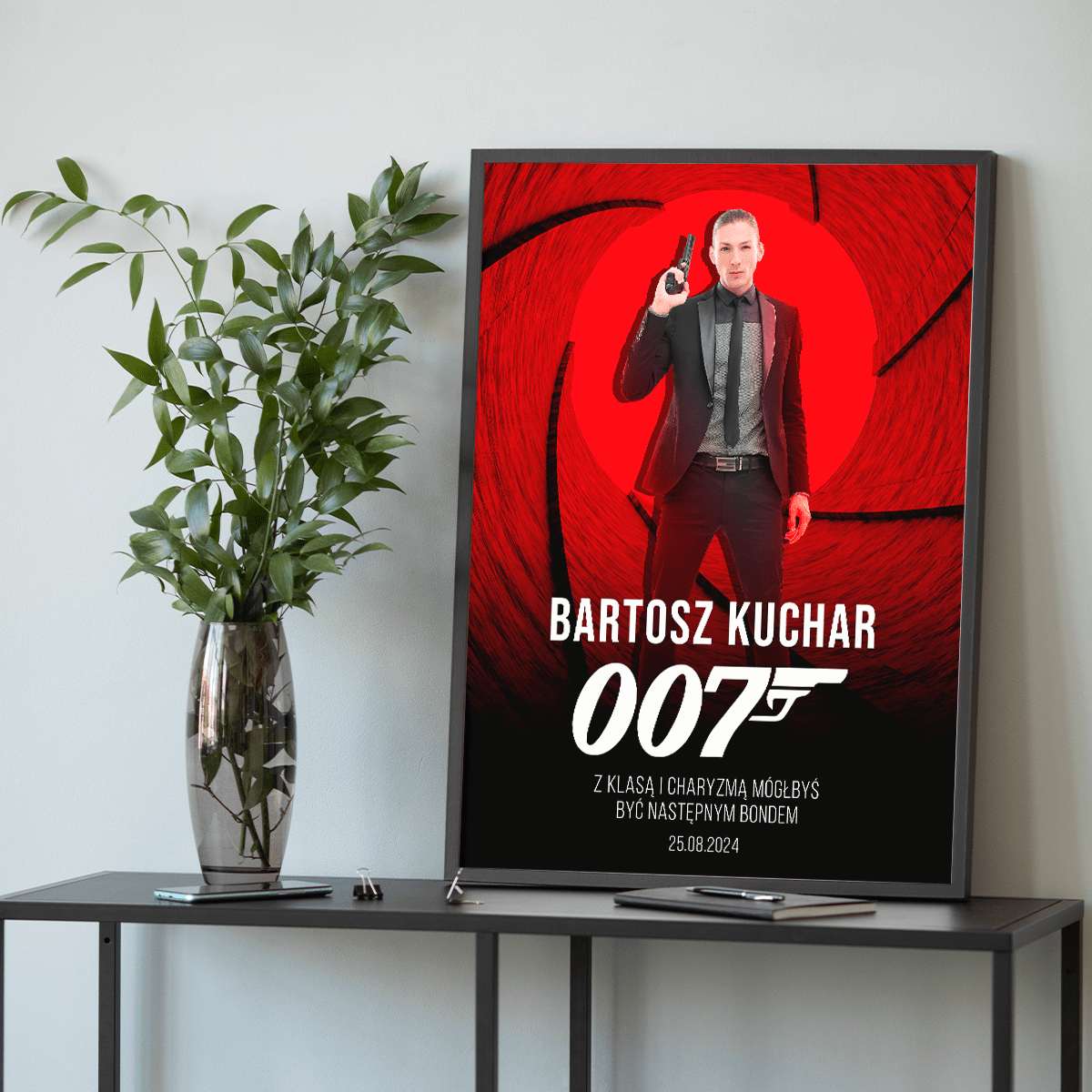 Tajny agent - plakat, spersonalizowany prezent dla niego - idamell.com