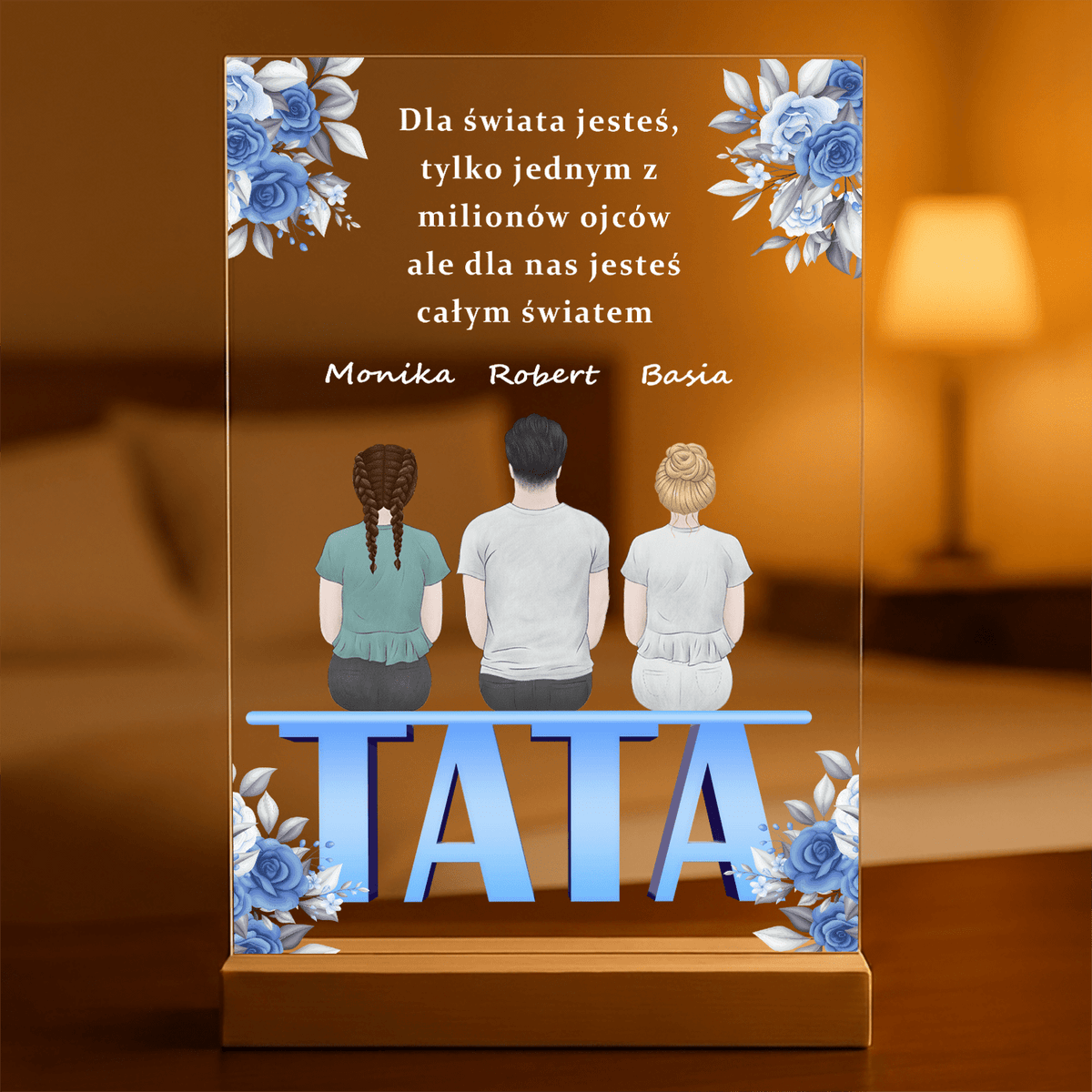 Tata najlepszy na świecie - Druk na szkle, spersonalizowany prezent dla taty - idamell.com