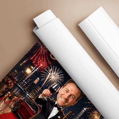 Tata roku ilustracja - plakat, spersonalizowany prezent dla taty - idamell.com