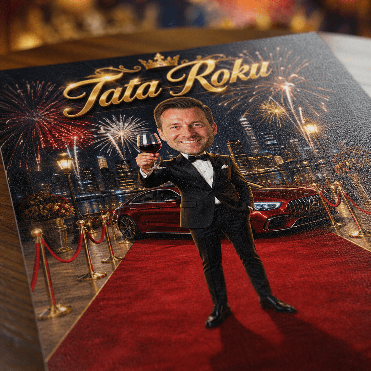 Tata roku ilustracja - plakat, spersonalizowany prezent dla taty - idamell.com