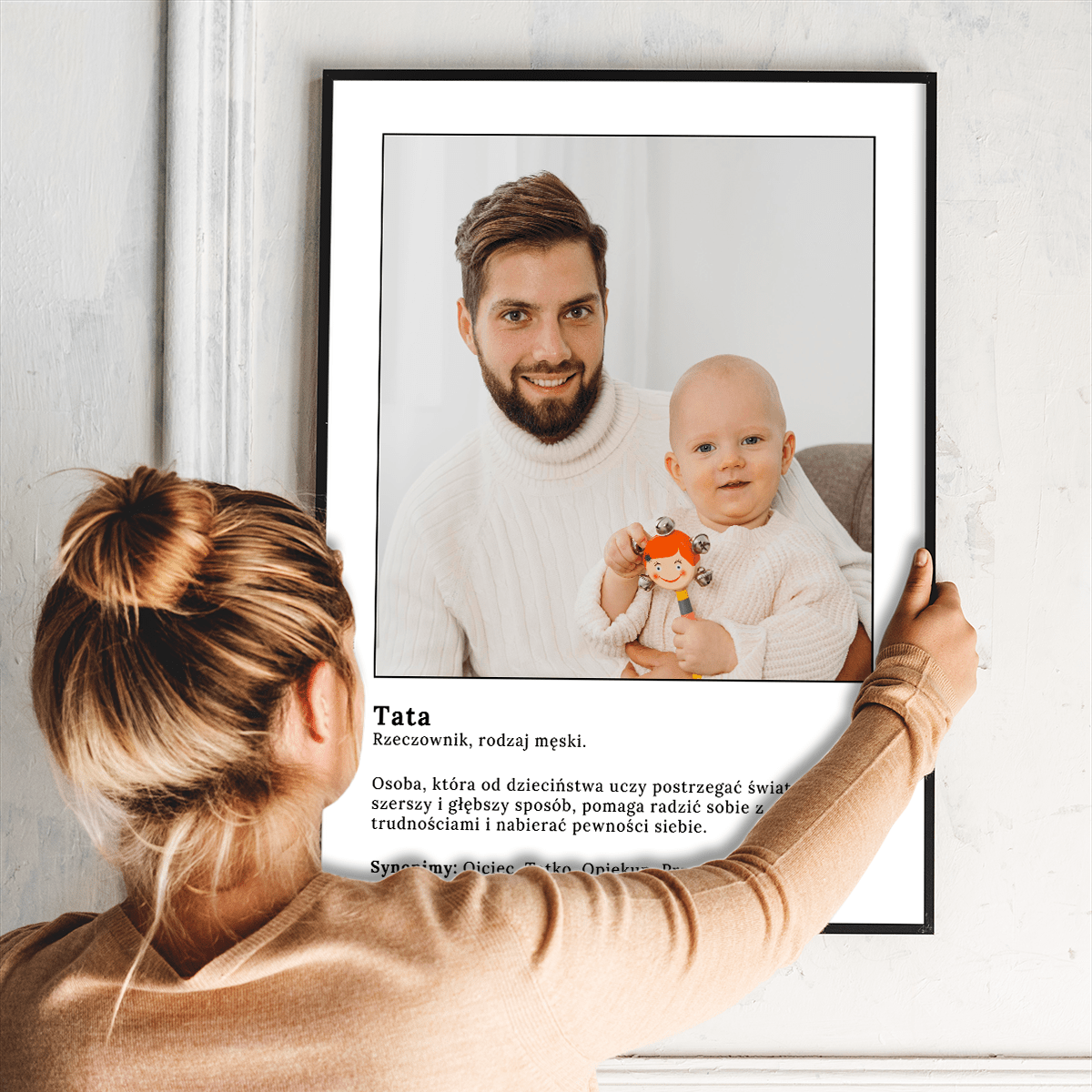Tata, wyjątkowa osoba - plakat, spersonalizowany prezent dla taty - idamell.com