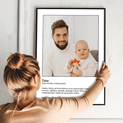 Tata, wyjątkowa osoba - plakat, spersonalizowany prezent dla taty - idamell.com