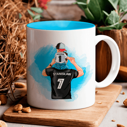 Tata z synem Clipart - 1x Kubek z nadrukiem, spersonalizowany prezent dla taty - idamell.com