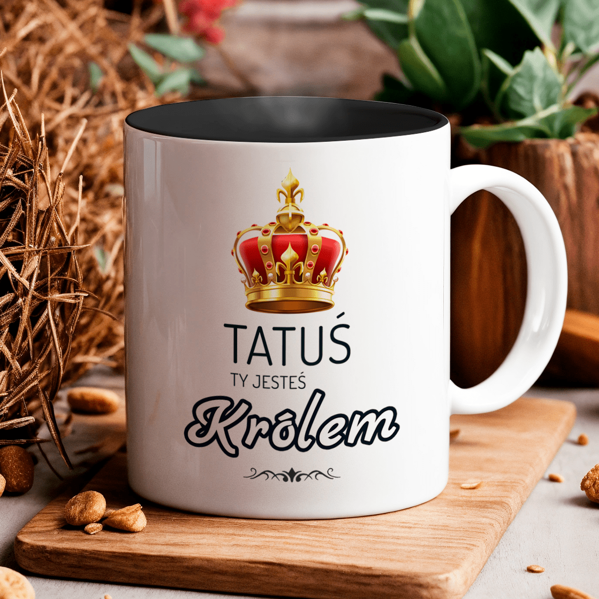 Tatuś Król - 1x Kubek z nadrukiem, spersonalizowany prezent dla taty - idamell.com