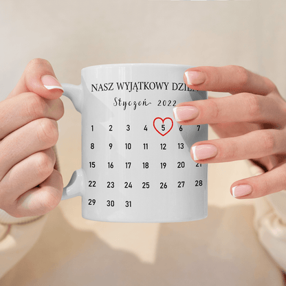Ten wyjątkowy dzień - Kubek z nadrukiem, spersonalizowany prezent dla pary - idamell.com