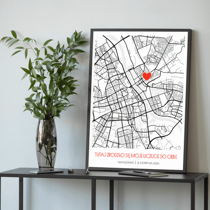 Tu zrodziła się miłość - plakat, spersonalizowany prezent dla niej - idamell.com