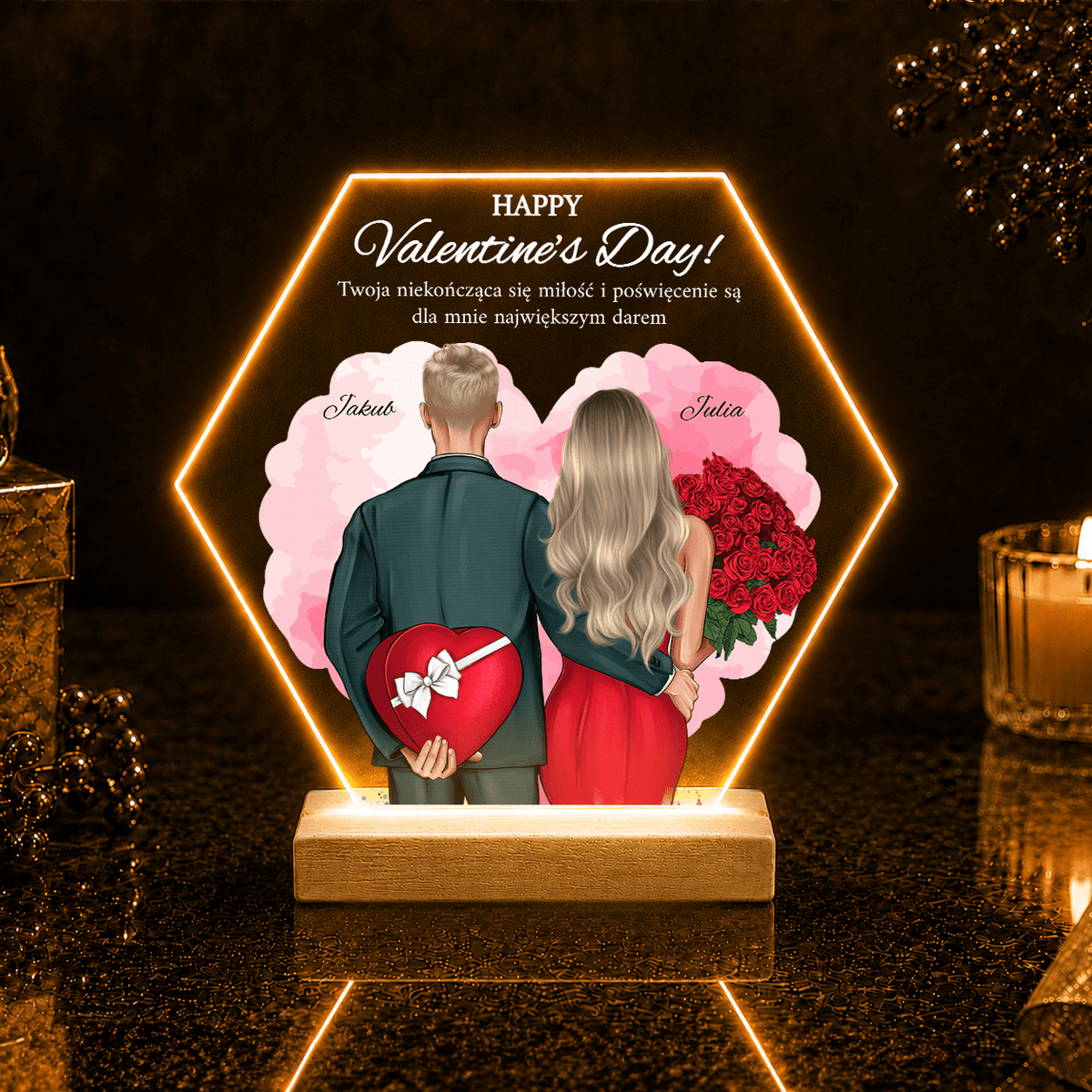 Twoja miłość Clipart - Druk na szkle, spersonalizowany prezent dla pary - idamell.com