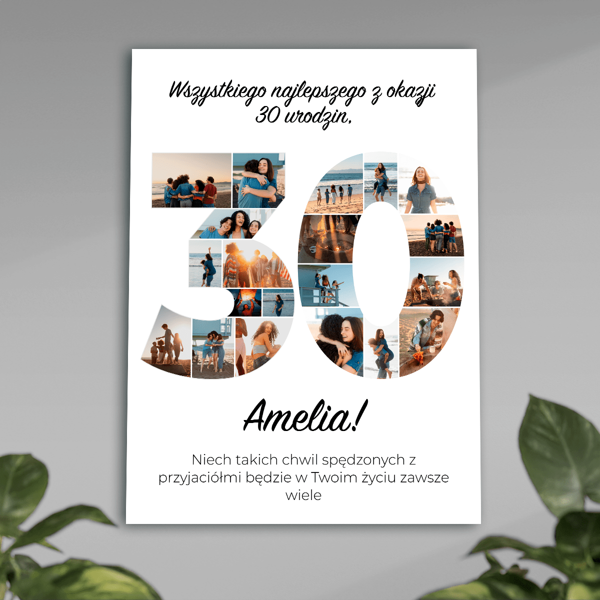 Twoje 30 urodziny - plakat, spersonalizowany prezent dla niej - idamell.com