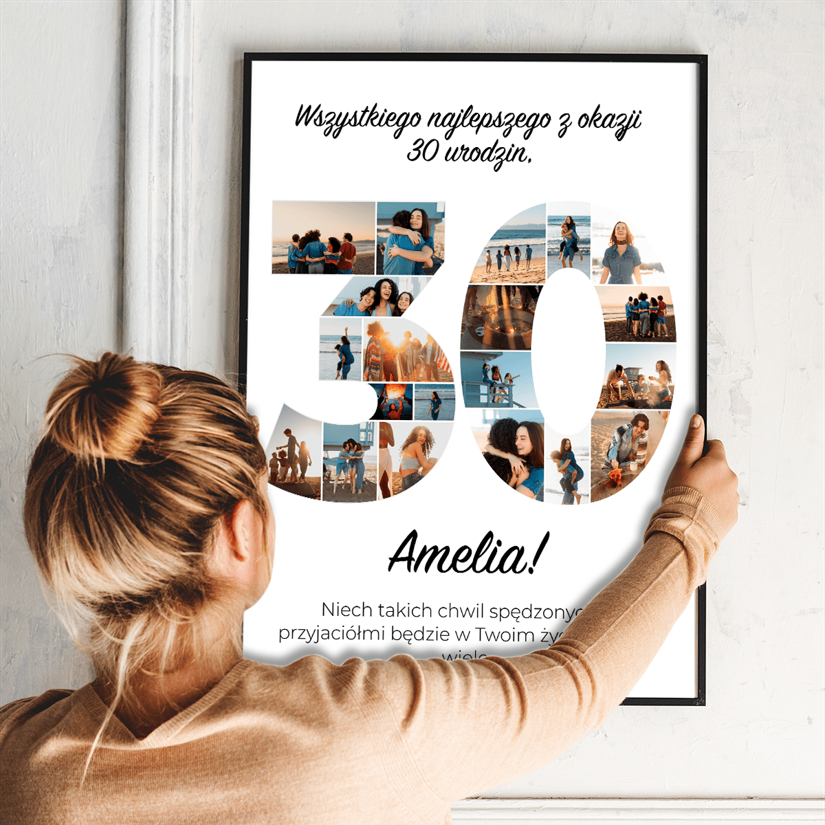 Twoje 30 urodziny - plakat, spersonalizowany prezent dla niej - idamell.com