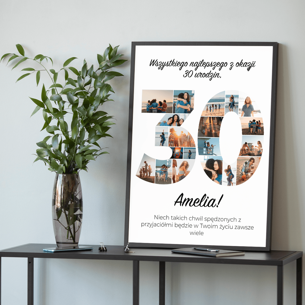 Twoje 30 urodziny - plakat, spersonalizowany prezent dla niej - idamell.com