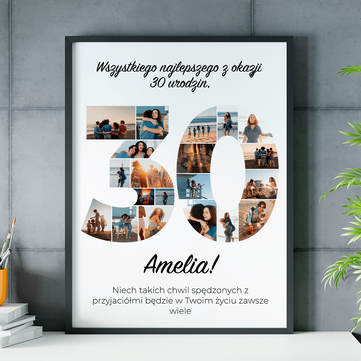 Twoje 30 urodziny - plakat, spersonalizowany prezent dla niej - idamell.com