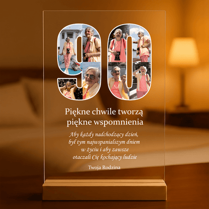 Twoje 90 lat - Druk na szkle, spersonalizowany prezent dla mamy - idamell.com