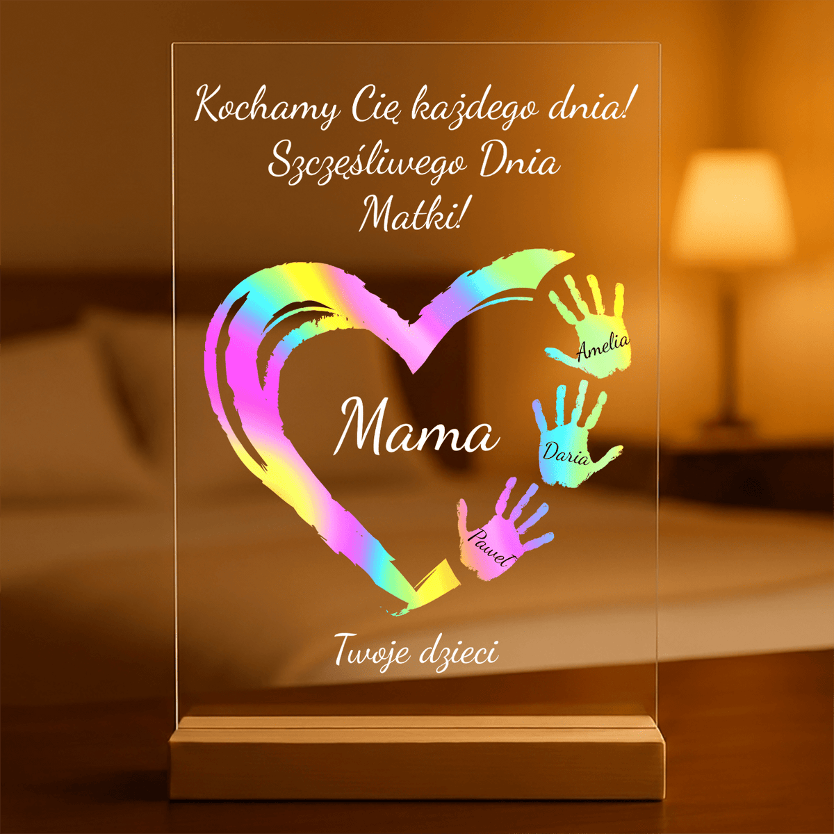Twoje dzieci - Druk na szkle, spersonalizowany prezent dla mamy - idamell.com