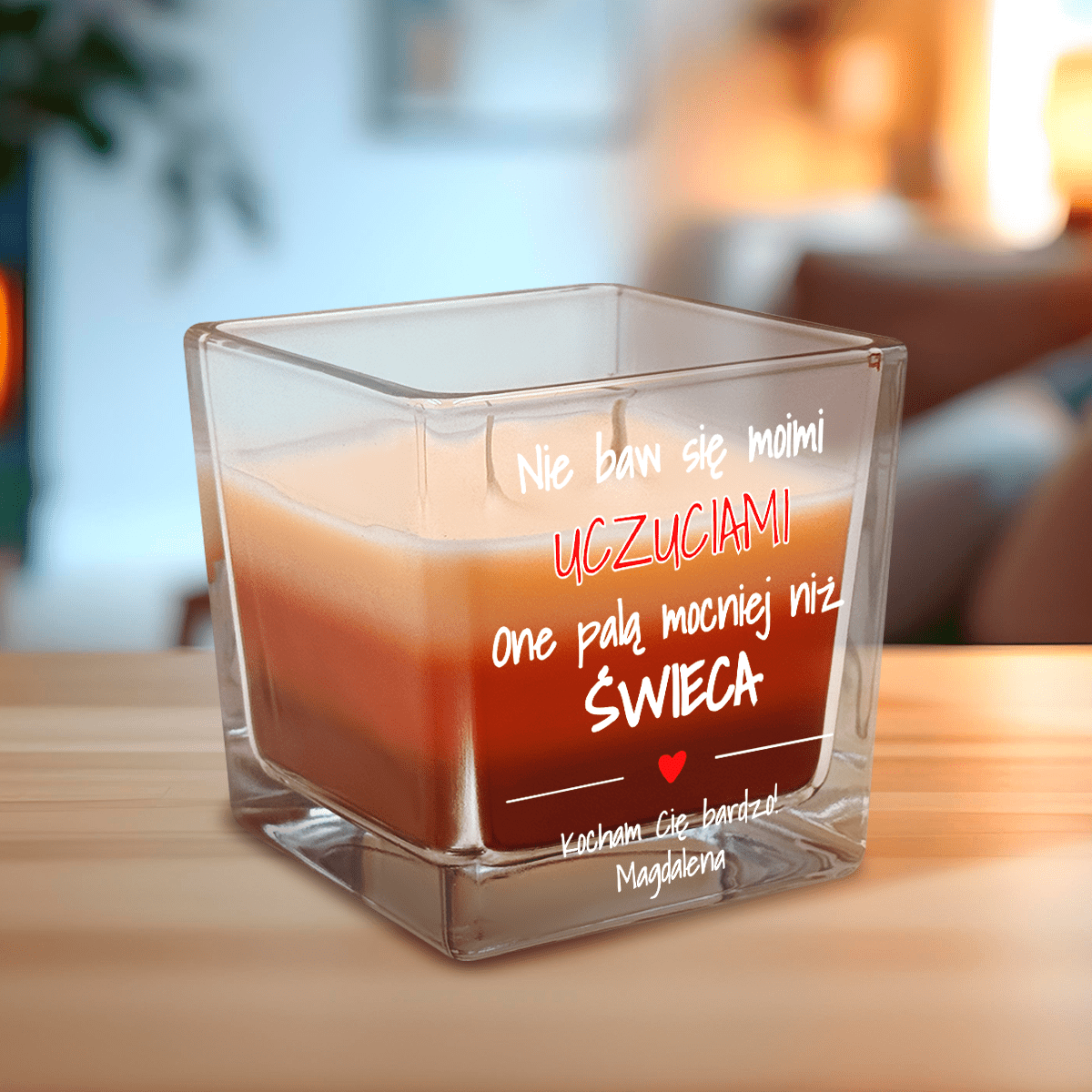 Uczucia - świeca zapachowa, spersonalizowany prezent dla niego - idamell.com