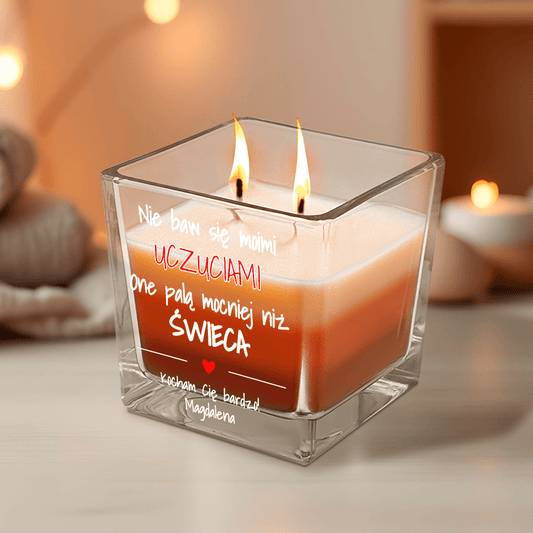 Uczucia - świeca zapachowa, spersonalizowany prezent dla niego - idamell.com